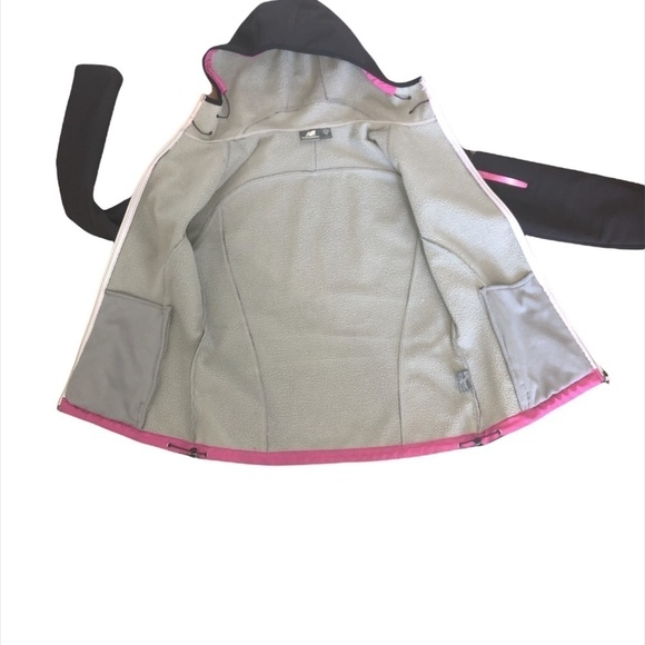 NEW BALANCE Fleece Jacket Women's Size Small Black Pink Ombre Soft Shell  Hood - Picture 5 of 15